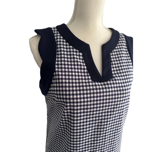 SARA CAMPBELL Blue White Gingham Plaid Shift Dress Size Small - Picture 6 of 8